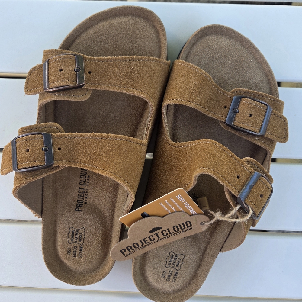 Project cloud memory foam tan sandals size 2 NWT Brand new